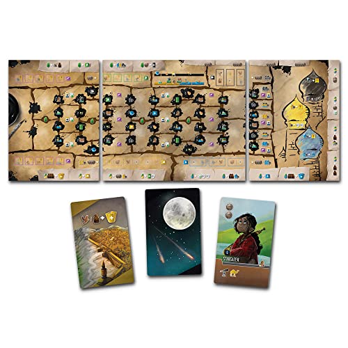 Image of Renegade Game Studios Wayfarers of the South Tigris Dice Placement Strategy Board Game, 1-4 Players, 60-90 Minutes | Strategic dice placement and worker management game for 60-90 minutes, featuring desert exploration and tableau building