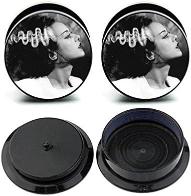 Ear Stretching Plugs 1 Pair Frankenstein Bride Ear Gauges Plugs (5/8")