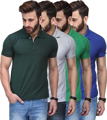 Image of T.N.X Men's Regular Fit Polos (Pack of 4)