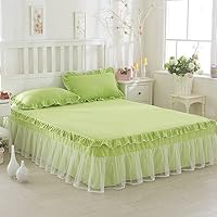 DUJUIKE Bedrok, bedbodem omslag, fluwelen volant lakenhoes, alternatief voor traditionele volant, volledig elastische bedrok, gemakkelijk aan te brengen, (bruin, kingsize bed breedte: 198-211 cm