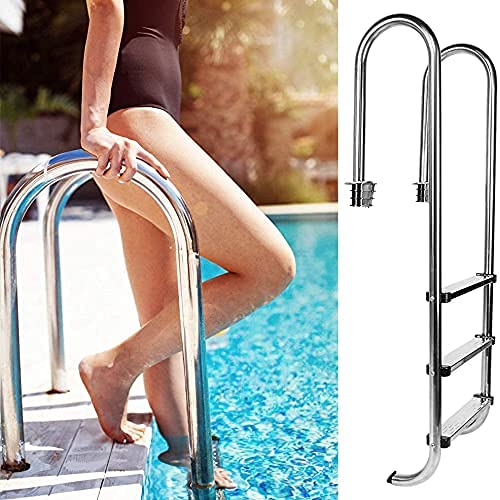 Escalera para piscina con 3 peldaños de acero inoxidable miniatura 5