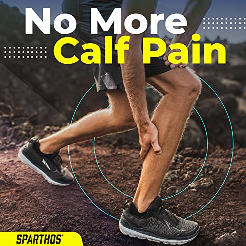Sparthos Calf Compression Sleeves (Pair) – Leg Compression Socks For Men And Women – Shin Splint Calf Pain Relief Calf Calves Sports Support Running Walking Yoga Thigh Hamstring Brace (Blue-S) #TOP2