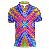 HUGS IDEA Bright Color Men's Fashion Tour Golf Shirt Mondern Summer Short Sleeve Slim Fit T-Shirts Sport Tee