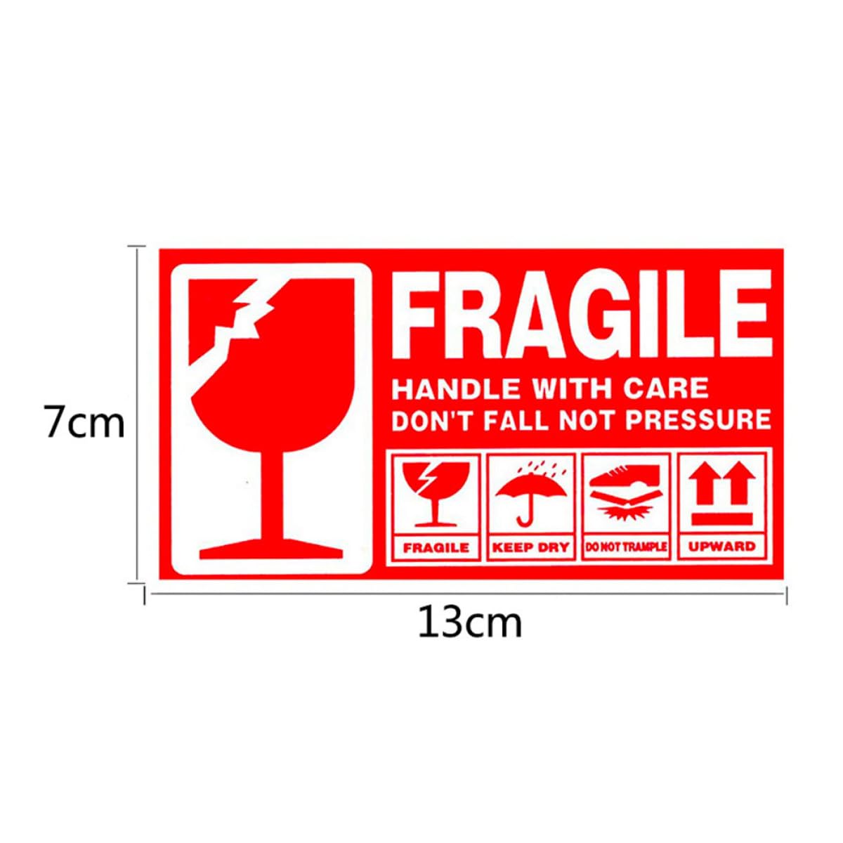 Etichette Autoadesive Pezzi 300 Carta in Rosse Fragile | Perforazione, Adesivo Tenace, Design Leggero, per Imballaggio e Spedizioni, Formato Pratico