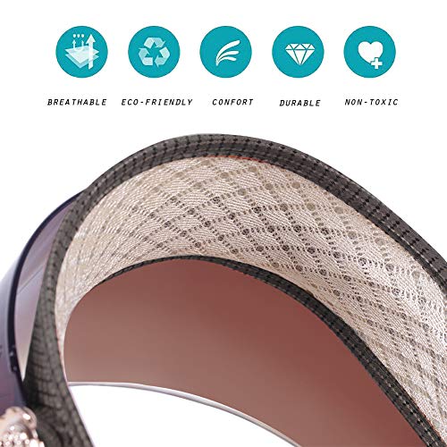 Women Anti-UV Visor Hat UPF40+ Solar Sun Protection Headband Summer Cap (Coffee)