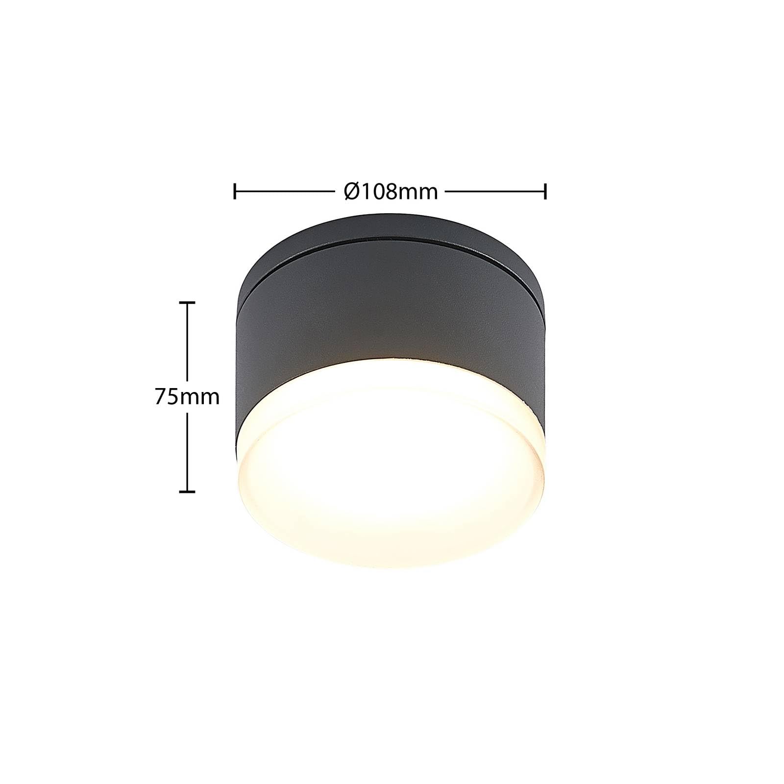Lindby LED Deckenleuchten Mathea (spritzwassergeschützt (Modern) in Schwarz aus Aluminium (1 flammig,) - Außenleuchte für Garten Terasse Balkon & Haus Deckenleuchte