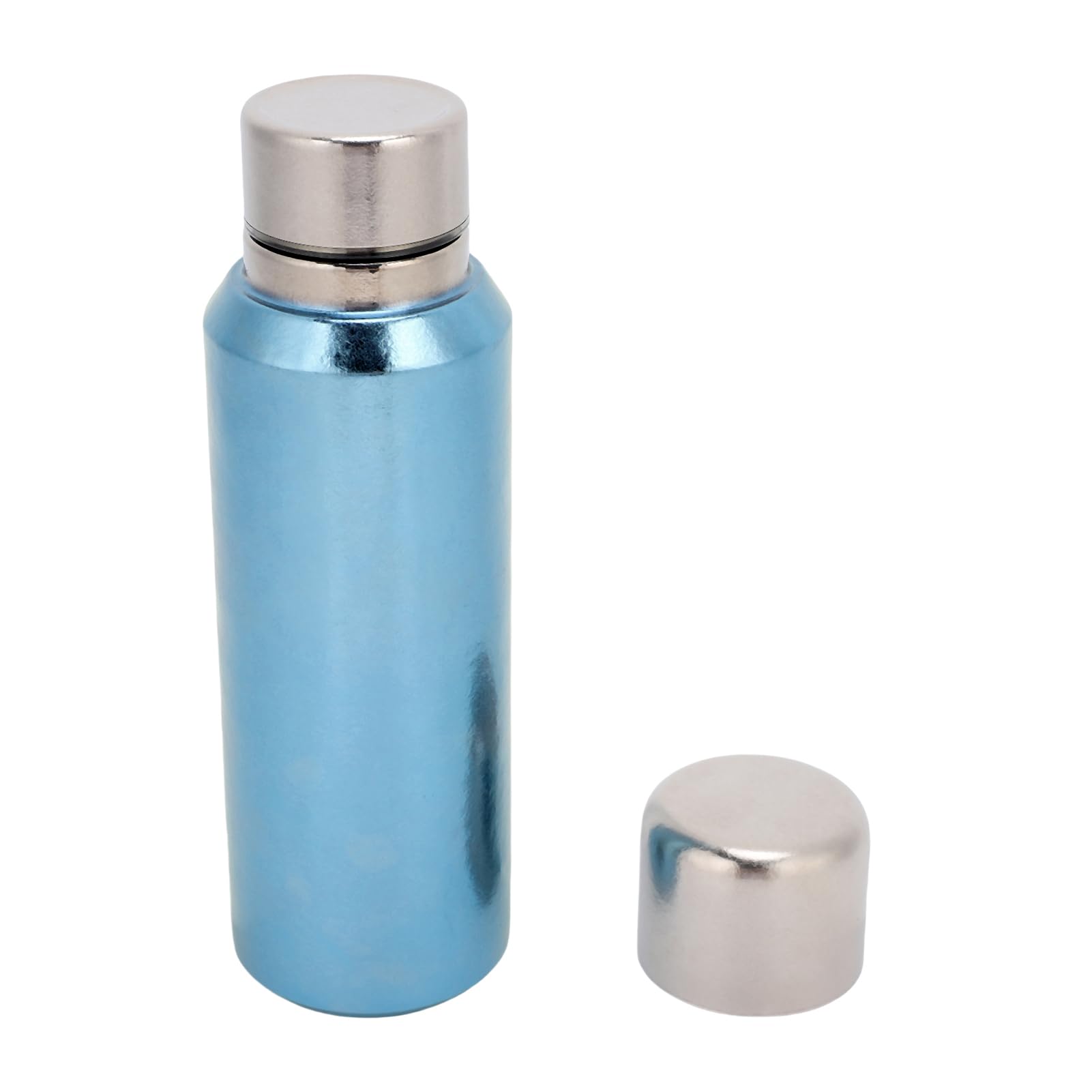 Changor Borraccia da Viaggio Isolata, Leggera da 500 Ml (Blu) | Materiale in titanio , design sottovuoto a doppio strato, nessuna perdita, tazza multiuso, uso esterno