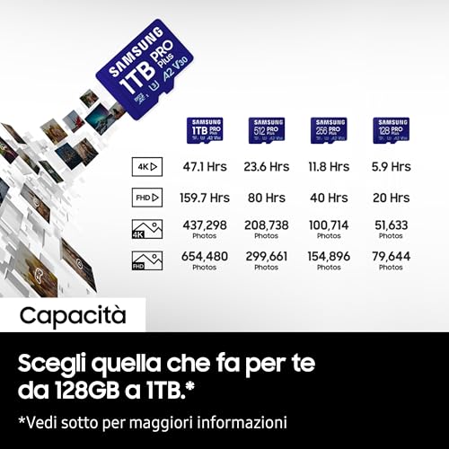Samsung Pro Plus MB-MD1T0SA/EU MicroSDXC-Speicherkarte, 1 TB, Lesegeschwindigkeit bis zu 180 MB/s