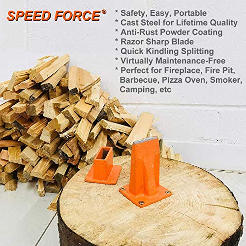 SPEED FORCE Wood Splitter Log Splitter Kindling Splitter Manual Firewood Splitter Base Blade for Indoor and Outdoor Wood Chopping - Thumbnail 3