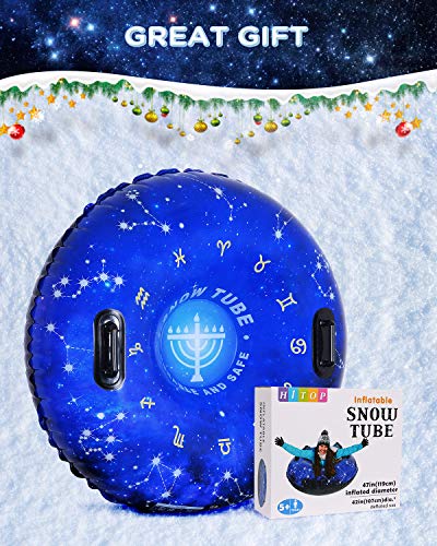 image for HITOP Snow Tube, Inflatable Snow Sled for Kids and Adults, Heavy Duty 