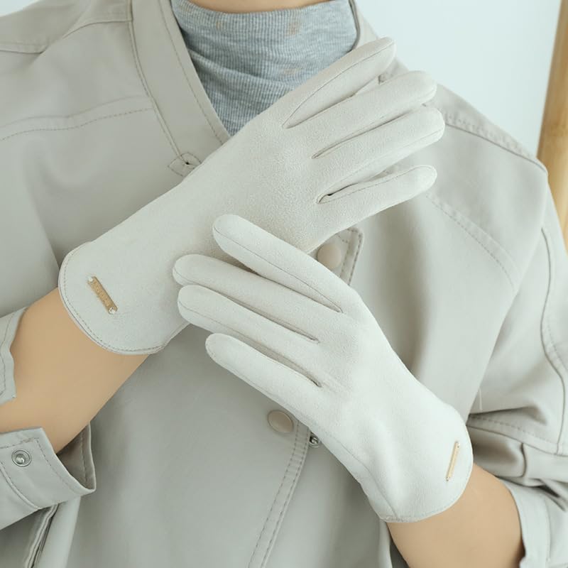 mippo mastyle® women's knit gloves double layer thermal windproof cycling white for party wedding