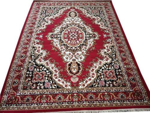 Image of Home Decore Acrylic Carpet for Your Living Room & Drawing Room Aywhere in Your Home Size - 7 X 10 Ft (RED-K)