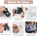 4 Pack Travel Hand Sanitizer Keychain, Leather Holder with Funnel | PU Leather Case, PET Bottle, 30ml, Flip Cap Leakproof, Refillable, Tassel Keychain, Black Pink Khaki Grey