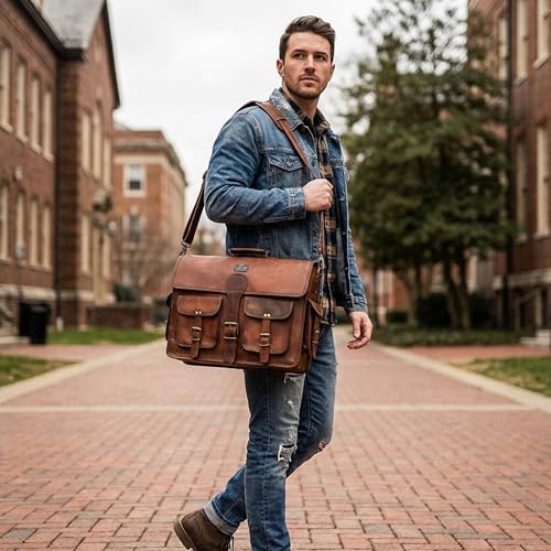 cuero 18 Inch Handmade Leather Satchel