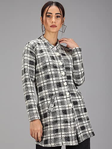 Image of eWools Women's Wool Blend Banded Collar Cardigan Sweaters