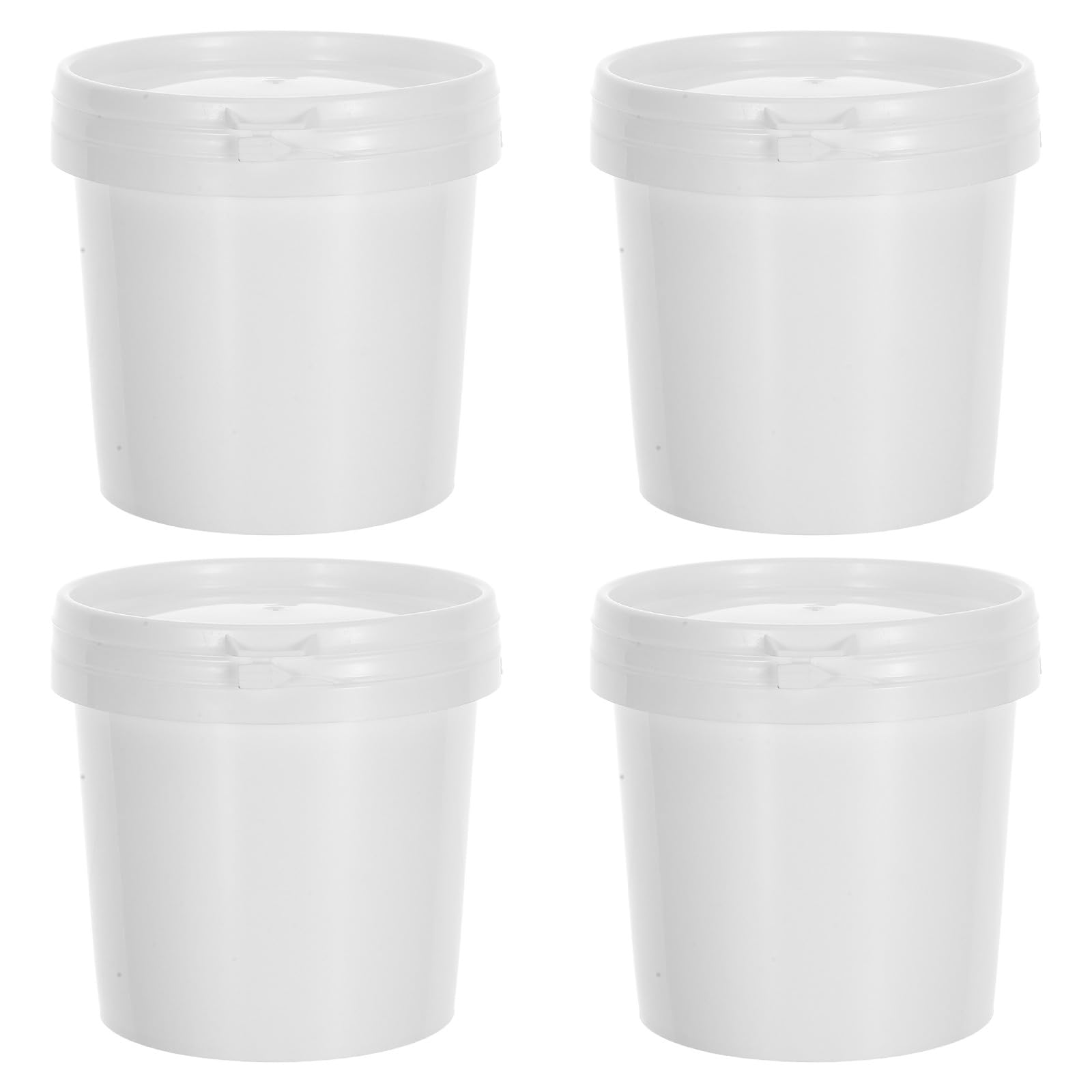 Paint Bucket 4pcs White Plastic Pail 500ml Secure Seal