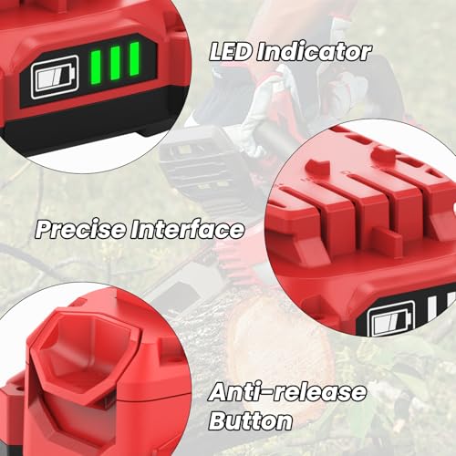 Image of 2Pack V20 Lithium ion Batteries Replacement for Craftsman 20V Battery, 3.6-Amp Hour Compatible with Craftsman 20Volt Max CMCB202 CMCB201 CMCB204 CMCB206 CMCB209 Power Tool Battery(Red)