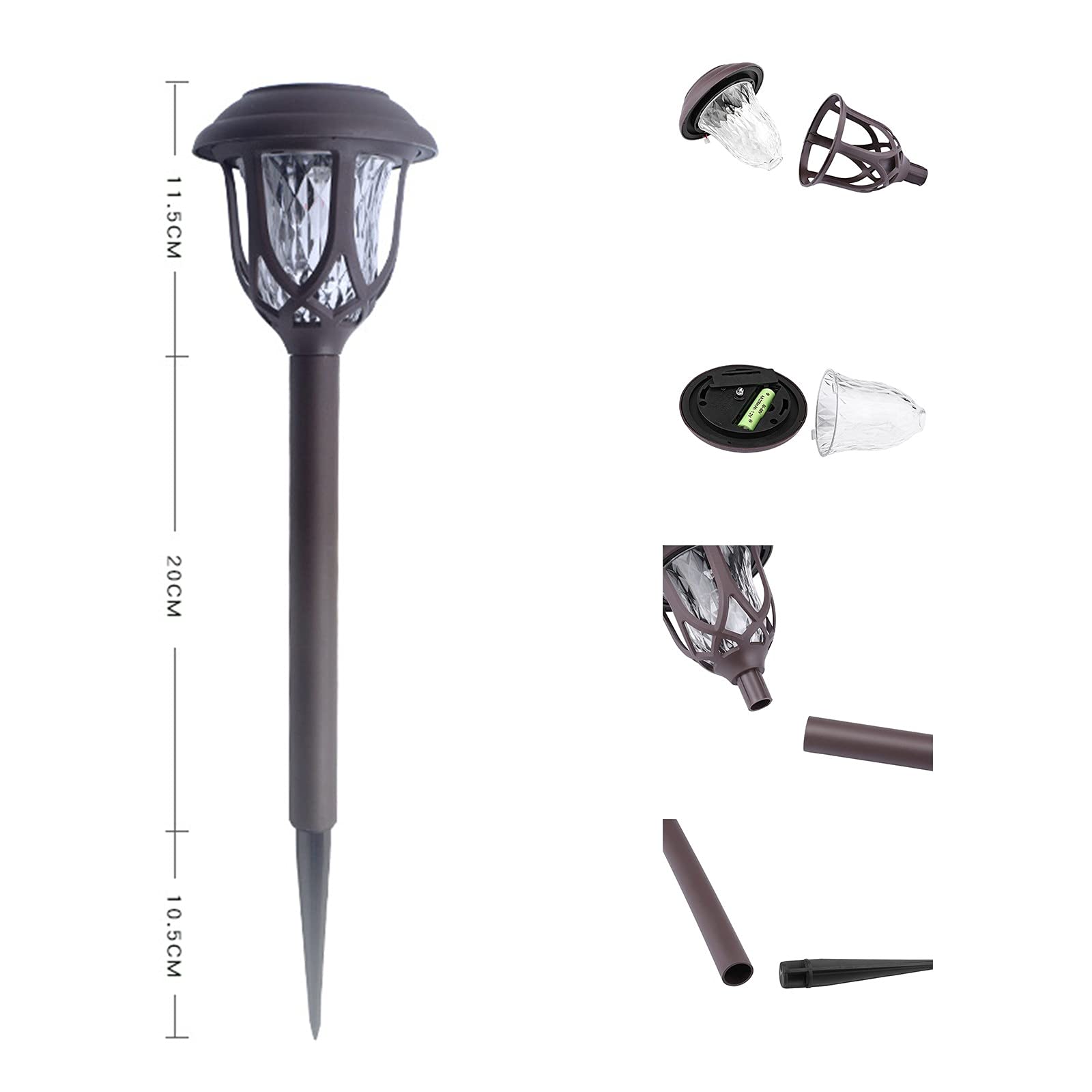 4 Packungen Solar-Wegeleuchten for den Außenbereich, wasserdichte solarbetriebene Gartenhofleuchten for Gehwege, Gehwege, Auffahrten Lampen (Color : Multicolor)