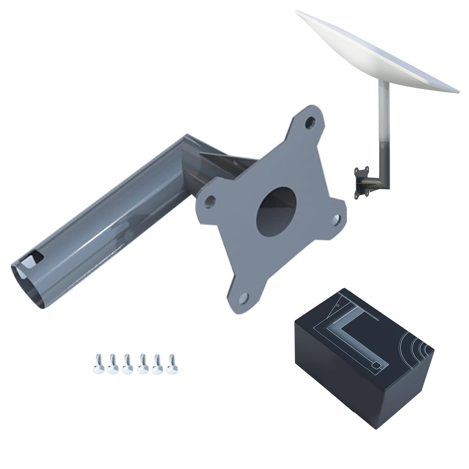 Support de parabole satellite, mât d'antenne support de tube pour parabole, support mural pour antenne satellite, support mural extérieur, accessoire (A)