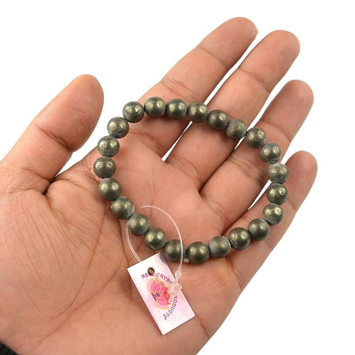 Image of Reiki Crystal Products Certified Natural Crystal Stone 8 mm Round Beads Bracelet for Men & Women | Reiki Charged Gemstone Bracelet | Multiple Stone Variants Available