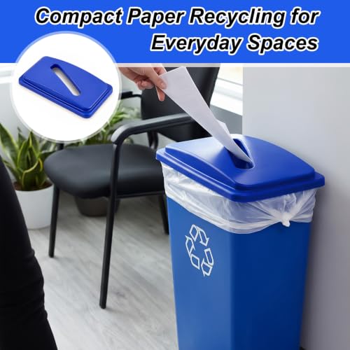 Image of Maxdot 2 Pcs Recycle Bin Lids Paper Recycling, Blue