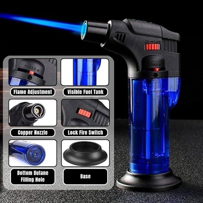 Image of Deal NUT Jet Flame Gas Lighter for Kitchen - Windproof Pocket Lighter for BBQs, Bonfire, Candle, Easy to Use (Multicolor, Pack of 1)