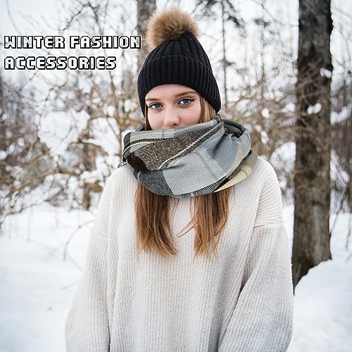 Image of Loritta Winter Scarf for Women, Long Plaid Shawl Wraps Scarves Gifts