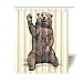 InterestPrint Funny Animal Home Decor, Bear Say Hello Polyester Fabric Shower Curtain Bathroom Sets 60 X 72 Inches