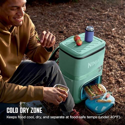 Image of Ninja FrostVault Go Can Soft Cooler, 24 /36 Can, Leak Proof, Built-In Cup Holder, 2 Ice Packs & Dry Storage Drawer, Polyester Insulation, Hiking, Camping, Picnic
