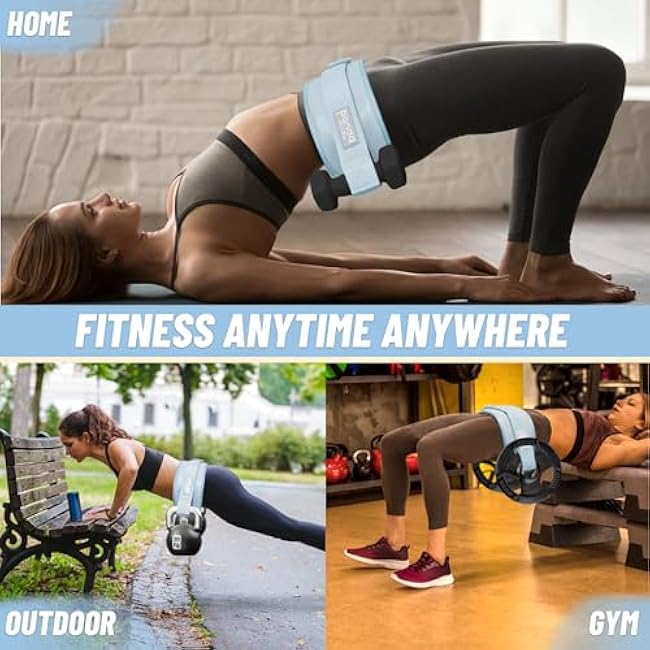 Hip Thrust Belt, Pixel Panda Hip Thrust Band, Portable Hip Thrust, Easy to Use with Dumbbells Kettlebells Plates, Hip Thruster for The Gym Home Workout