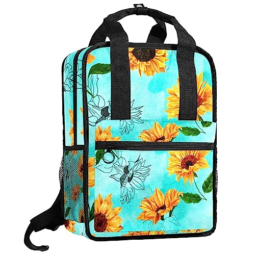 Sac à dos garçons et filles style tournesols pour l'école et les sorties de week-end