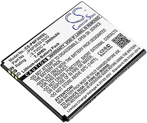 Replacement Battery Compatible for PSP3532 Duo PSP7530 Duo Muze A7 Muze F3 (2000mAh/3.7V), PSP3532 Duo Battery