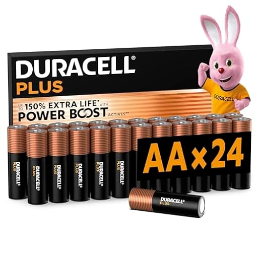 DURACELL Plus Pilas AA (Paquete de 24) – Pilas alcalinas 1,5 V – Hasta un 150 % de duración extra con activos POWER BOOST–Fiabilidad para dispositivos cotidianos–Envase con 0 % de plástico–MN1500 | Ya disponible en tu tienda friki favorita! En mundofriki.es!