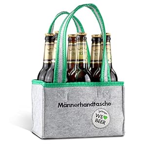 Brauerei Zwönitz Männerhandtasche aus Filz mit Zwönitzer Pils/Flaschentasche inklusive Bier als Männergeschenk zum…