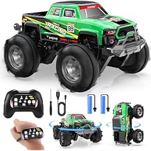 DEERC BG028 Amphibious RC Monster Truck/Boat, IPX7 Waterproof Remote Control Car W/Gesture Sensing Control, 2.4GHz 4WD RC Car W/ 360Rotation,Flowing Light,40mins Play RC Truck Toys for Kids Boys