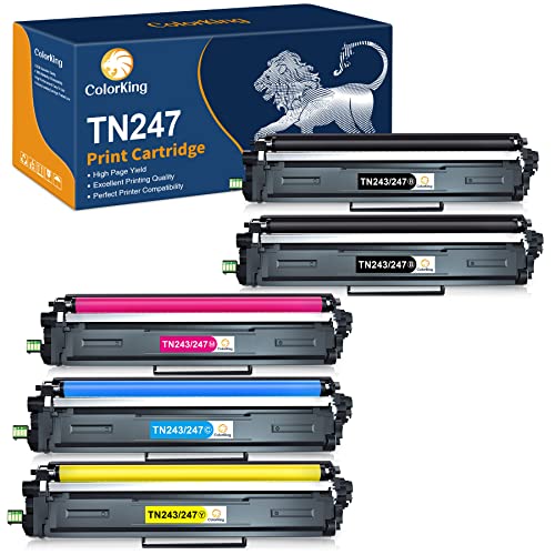 ColorKing TN247 Kompatible für Toner Brother MFC L3750CDW Ersatz für Toner Brother TN-243CMYK TN243 Brother MFC-L3750CDW DCP-L3550CDW HL-L3210CW MFC-L3770CDW HL-L3230CDW MFC L3730CDN (5er-Pack)