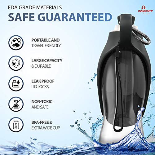 Dog Water Bottle - Portable Travel Dog Water Dispenser Including Carabiner & Waste Bag Dispenser - Leak Proof & BPA Free… - Image 4