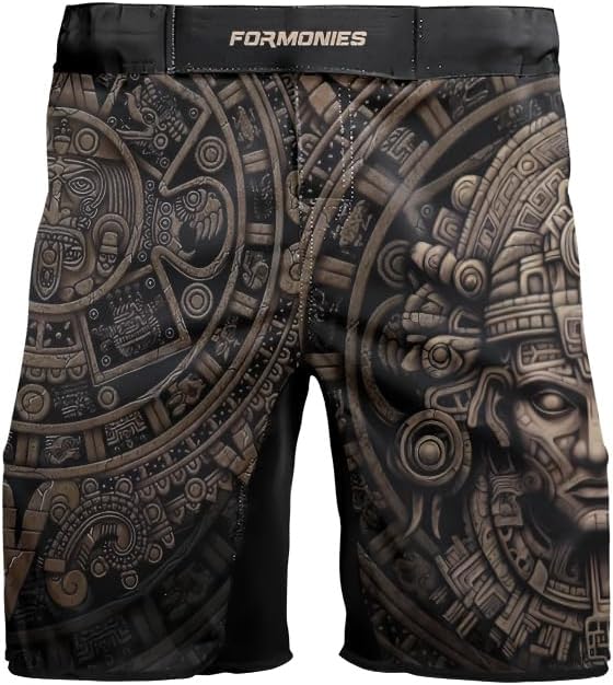 Aztec MMA Shorts – Men’s Fight Shorts for Cage Fight Muay Thai Jiu-Jitsu BJJ Boxing Grappling