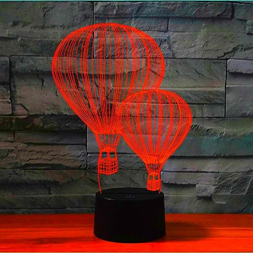 Lámpara ilusión 3D globo aerostático con cambio 7 colores miniatura 2