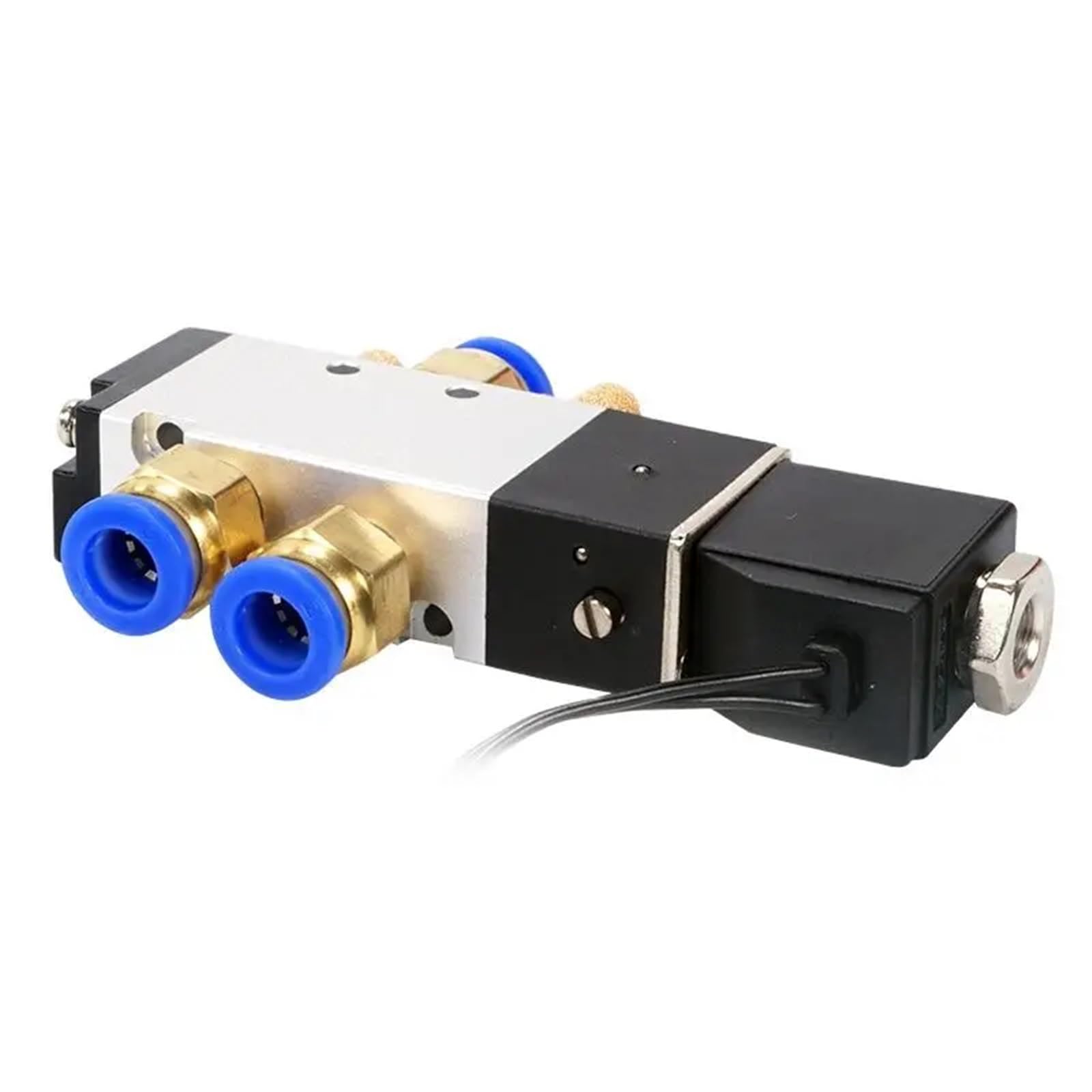 4V110-06 5 Weg 2 Position 1/8 "Pneumatische Magnetventil mit draht DC12V DC24 AC110 AC220V mit 4mm/6mm/8mm/10mm/12mm(With-6mm-Fitting,DC12V)