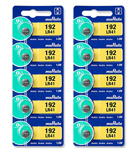 Murata LR41 Battery AG3 392A 1.55V Alkaline Button Cell (10 Batteries)