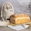 2 Pack New Living Natural Linen Bread Bag | Organic Blend | 2 x Reusable Bread Bags | Food Storage Bag | Bread Storage Bags | 38x30 cm | Eco Bread Bag