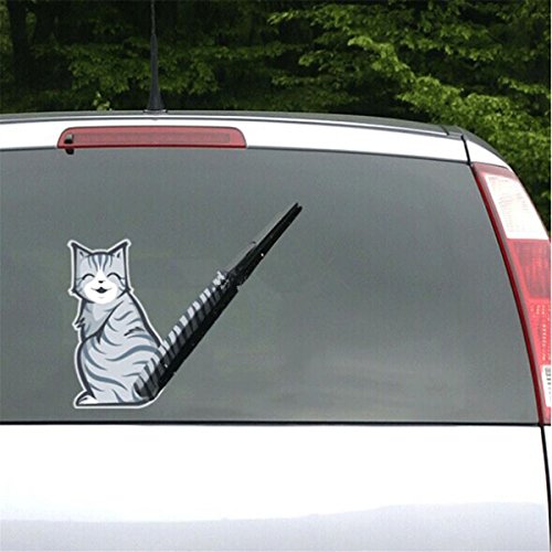 Fochutech Car Auto Body Sticker Funny Cat Rear Windshield Window Wiper Self-Adhesive Side Truck Vinyl Graphics Decals #TOP5