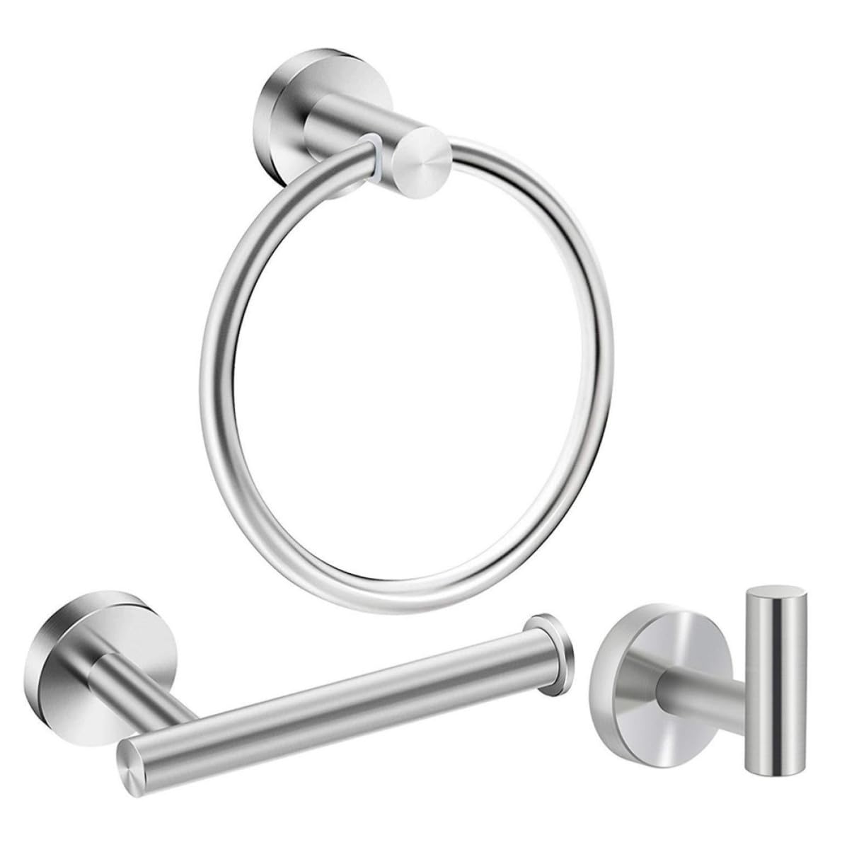 Gancho para baño y soporte para papel higiénico con anillo para toallas de acero inoxidable 304