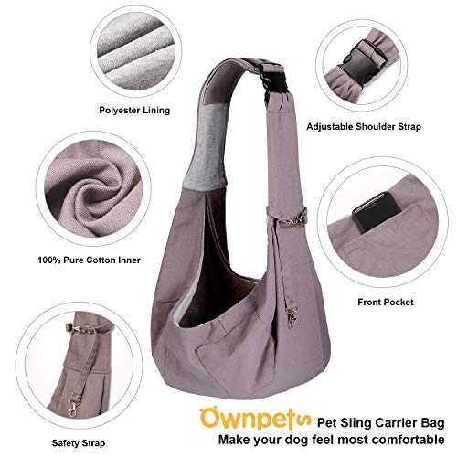 AGPTEK Pet Sling Carrier, Ownpets Dog Sling Bag Shoulder Carry Bag with Pocket - Safe, Comfortable, Reversible, Adjustable, Fit Small & Medium Pets, Perfect for Outdoor Activities… - Image 3