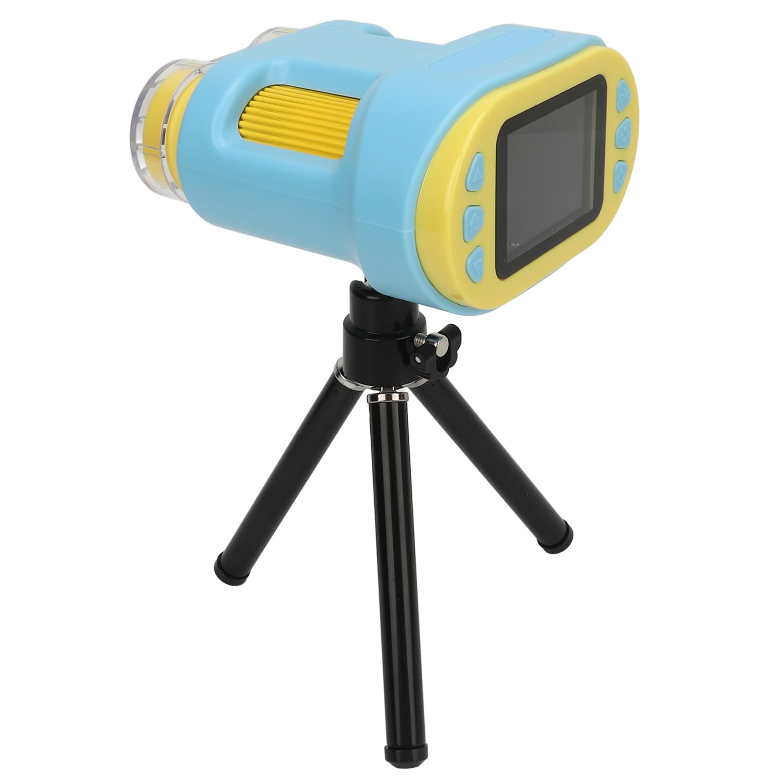 Mikroskop Cyfrowy z Podwójnym Obiektywem i Powiększeniem 1000X dla Dzieci, Zabawkowy Aparat Naukowy 1080P ze Statywem, 6 Slajdów w Zestawie (BLUE)
