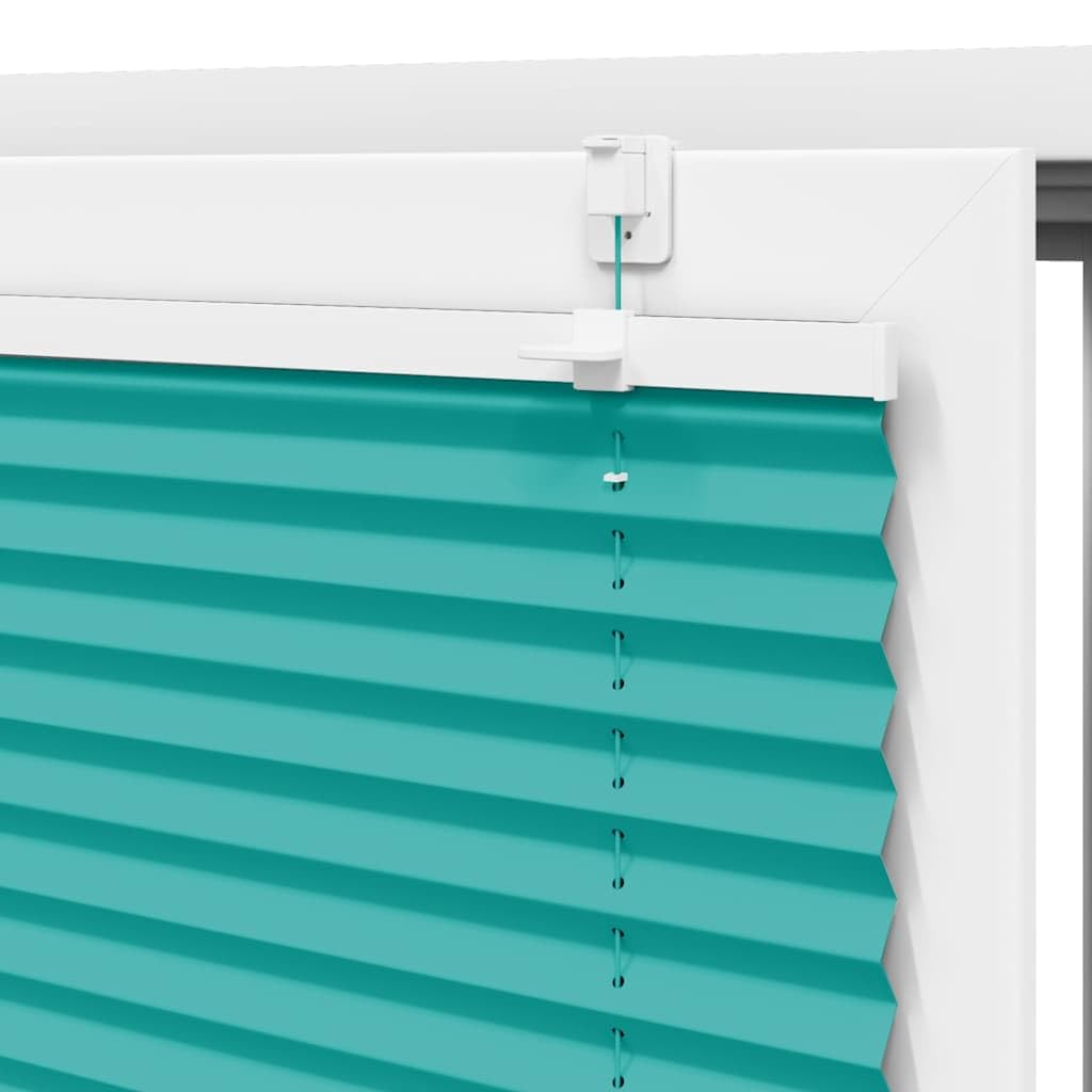 Tenda plissettata verde petrolio, 65 x 150 cm, larghezza tessuto 64,4 cm, in poliestere, per finestre con protezione solare e sguardi indiscreti, 4 larghezze pieghe, poliestere 65 x 150 cm, verde