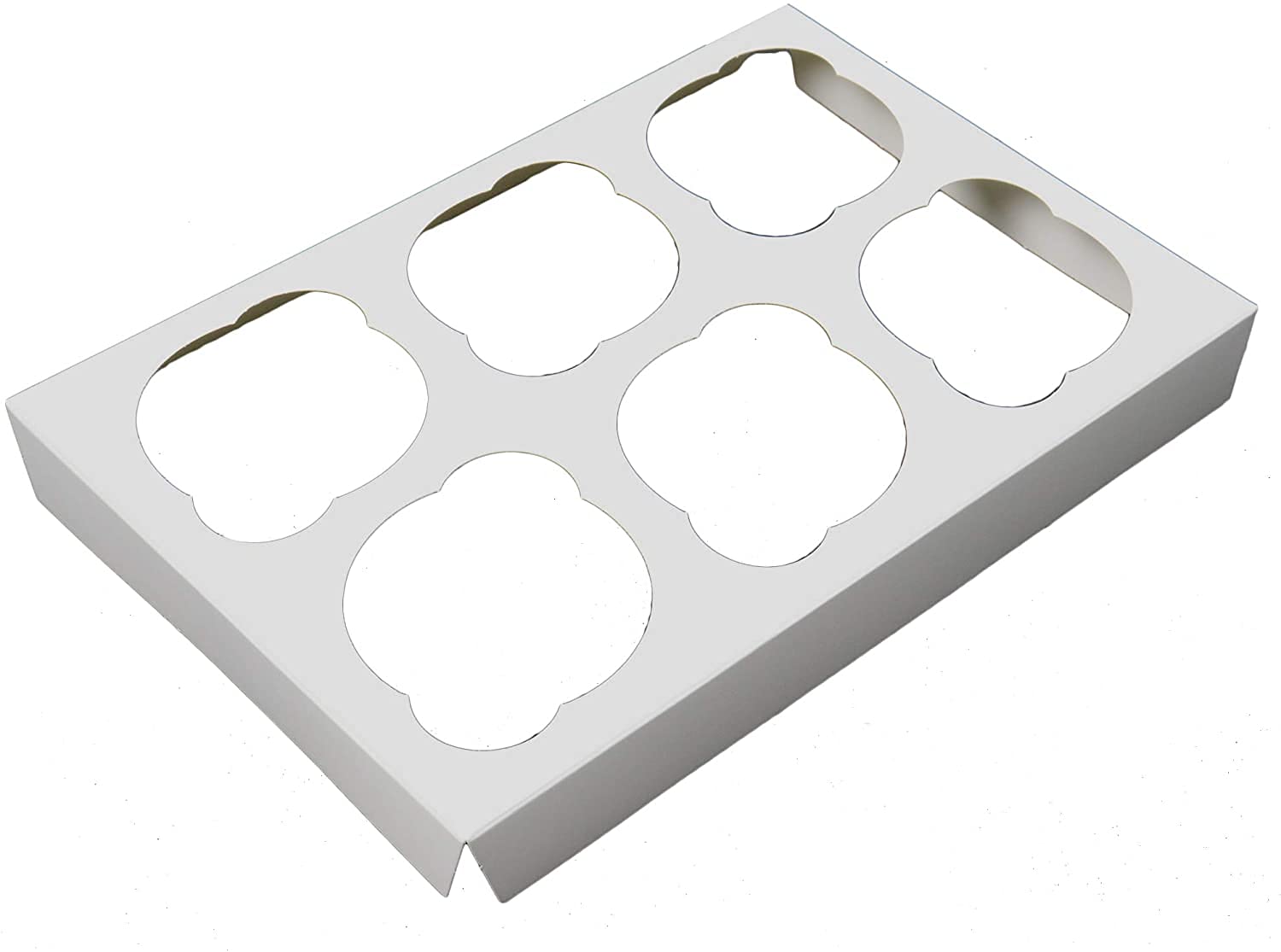 O'Creme Insert Only with White Top and Bottom for Holding 6 Cupcakes in a 10 Inch x 10 Inch Cake Box - Pack of 200
