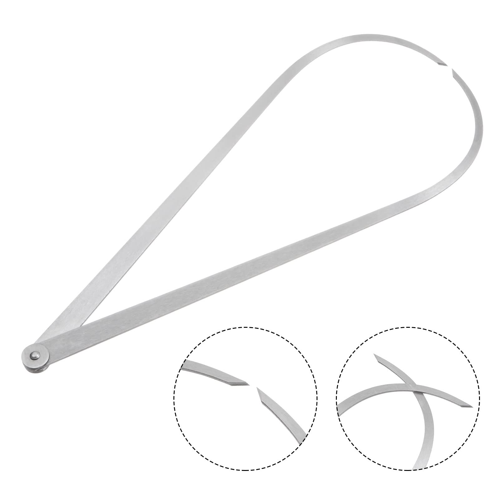 QUARKZMAN Compas Extérieur À Articulation Fixe 500mm 20 Pouces Acier À Outils Compas De Mesure Interne À Frottement Fixe Pour Sculpture Façonnage Modélisation, Argenté