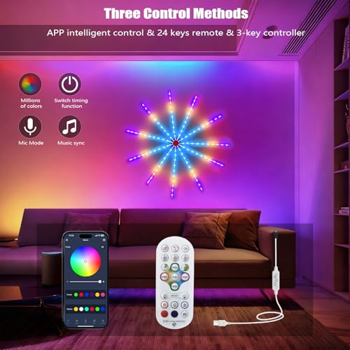 Tira de luces LED Firework multicolor con control inteligente miniatura 2